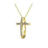 Collier pendentif traverse orné de 21 cristaux autrichiens de haute qualité - Livraison offerte