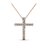 Collier pendentif traverse orné de 21 cristaux autrichiens de haute qualité - Livraison offerte