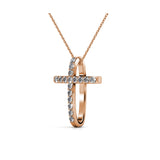 Collier pendentif traverse orné de 21 cristaux autrichiens de haute qualité - Livraison offerte