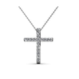 Collier pendentif traverse orné de 21 cristaux autrichiens de haute qualité - Livraison offerte