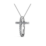 Collier pendentif traverse orné de 21 cristaux autrichiens de haute qualité - Livraison offerte