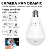 Ampoule espionne avec caméra panoramique intégrée - Livraison offerte
