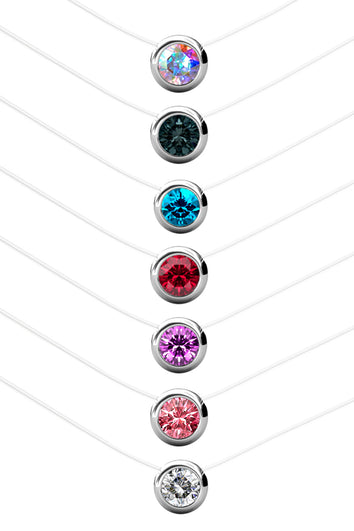 Collier avec 7 pendentifs ornés de cristaux autrichien haute qualité - Livraison offerte
