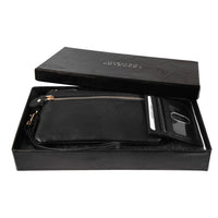 Coffret cadeau Leonardo Verrelli en cuir : 1 pochette de sac à main + 1 porte-cartes - Livraison offerte