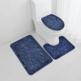 Lot de 3 pièces de salle de bain (1 tapis de douche + 1 tapis de toilette + 1 dessus d’abattant de toilette) - livraison offerte