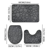 Lot de 3 pièces de salle de bain (1 tapis de douche + 1 tapis de toilette + 1 dessus d’abattant de toilette) - livraison offerte