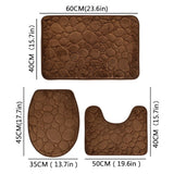 Lot de 3 pièces de salle de bain (1 tapis de douche + 1 tapis de toilette + 1 dessus d’abattant de toilette) - livraison offerte