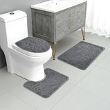 Lot de 3 pièces de salle de bain (1 tapis de douche + 1 tapis de toilette + 1 dessus d’abattant de toilette) - livraison offerte