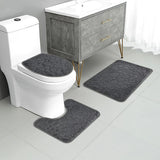 Lot de 3 pièces de salle de bain (1 tapis de douche + 1 tapis de toilette + 1 dessus d’abattant de toilette) - livraison offerte