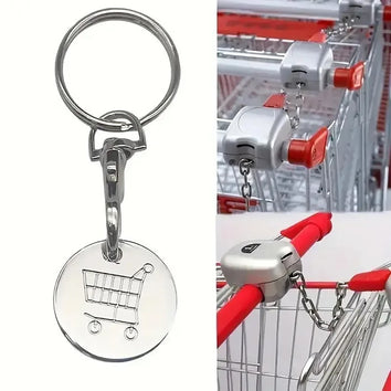 Porte-clés avec jeton de chariot universel en acier inoxydable - Livraison offerte