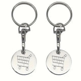 Porte-clés avec jeton de chariot universel en acier inoxydable - Livraison offerte