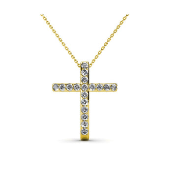 Collier pendentif traverse orné de 21 cristaux autrichiens de haute qualité - Livraison offerte